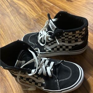 Vans Kids Black Checkered High-Top Sneakers